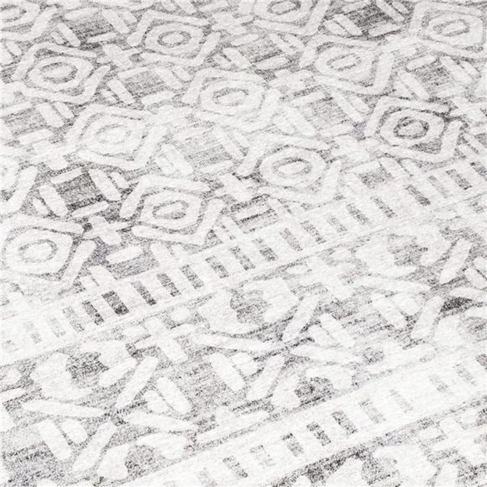 Machine Washable Rug - Stain Resistant - Light Gray Ivory, 3' x 5'